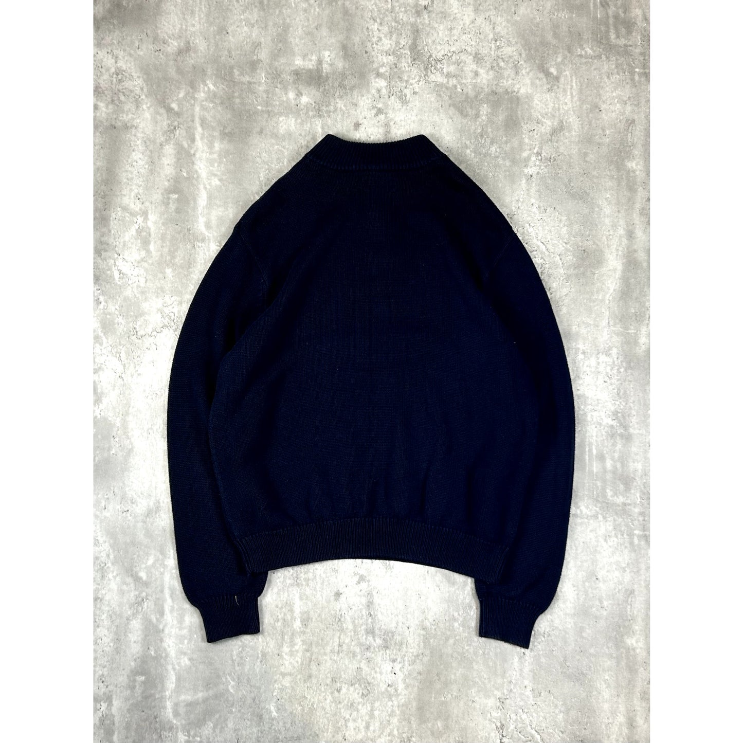 Vintage Chaps Ralph Lauren Embroidered Crest 1/4 Zip Knit Sweater Size XXL