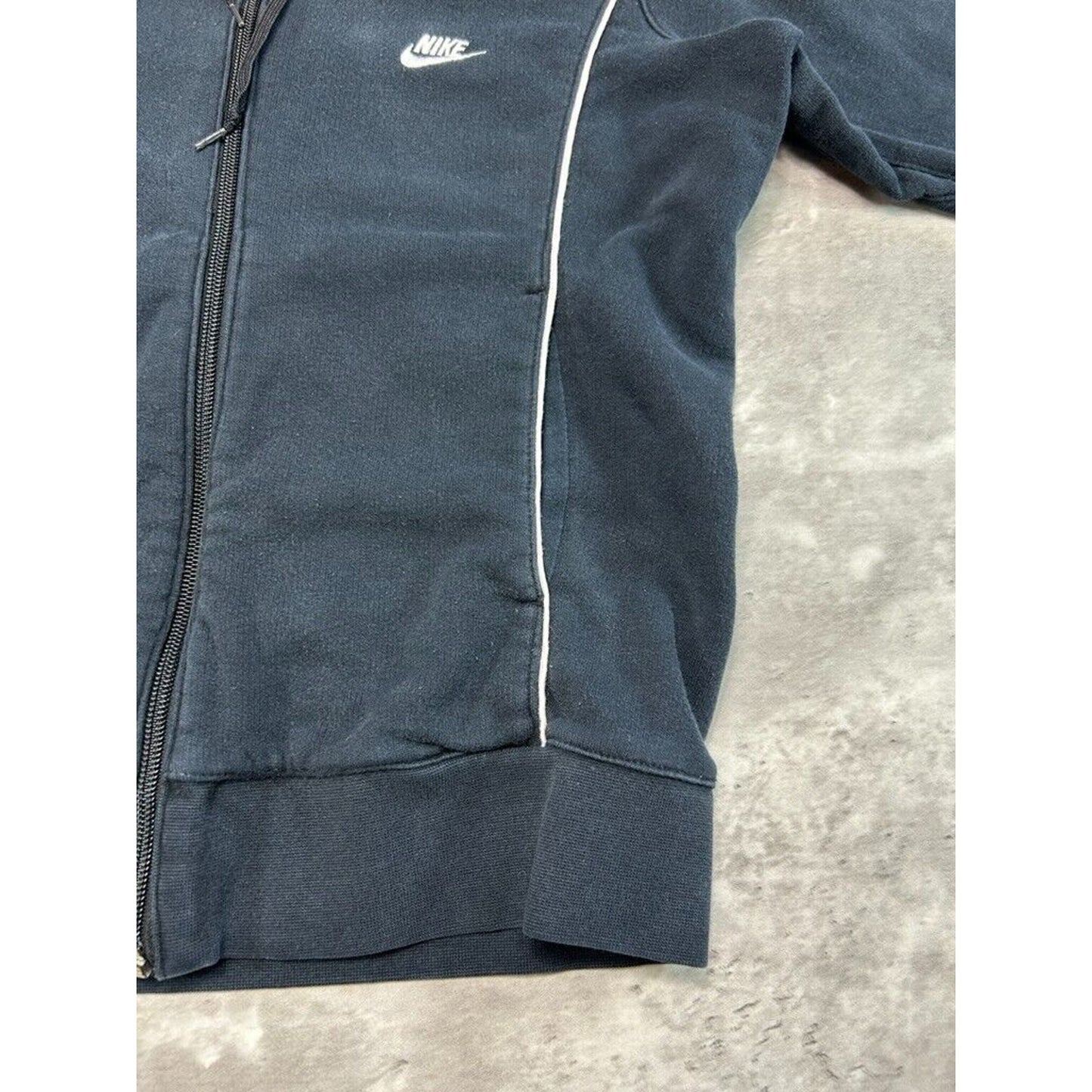 Vintage Womens Nike Embroidered Two Tone Full Zip Hooded Sweatshirt Size Small