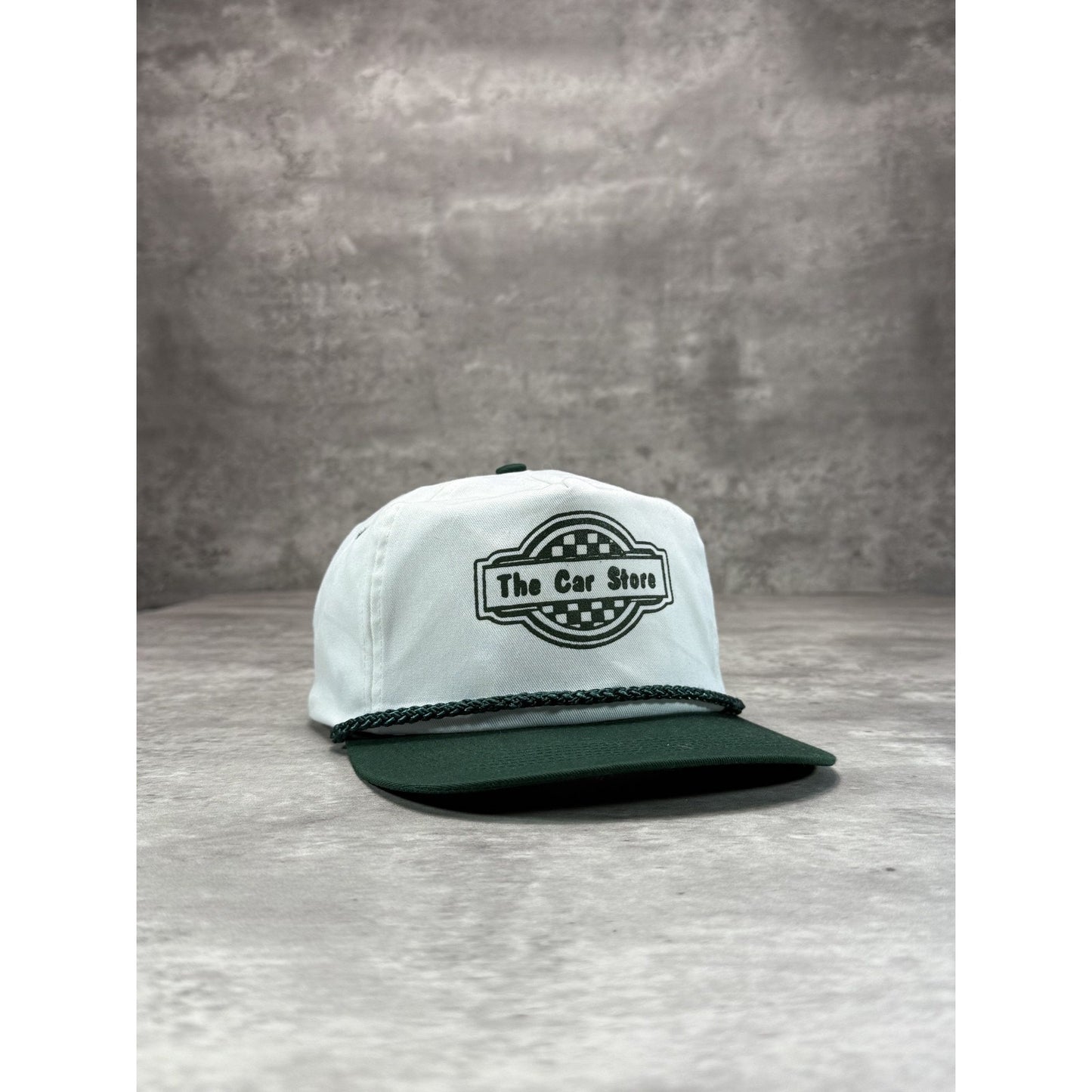 Vintage 90s The Car Store Graphic Spellout Snapback Hat OSFA White/Green