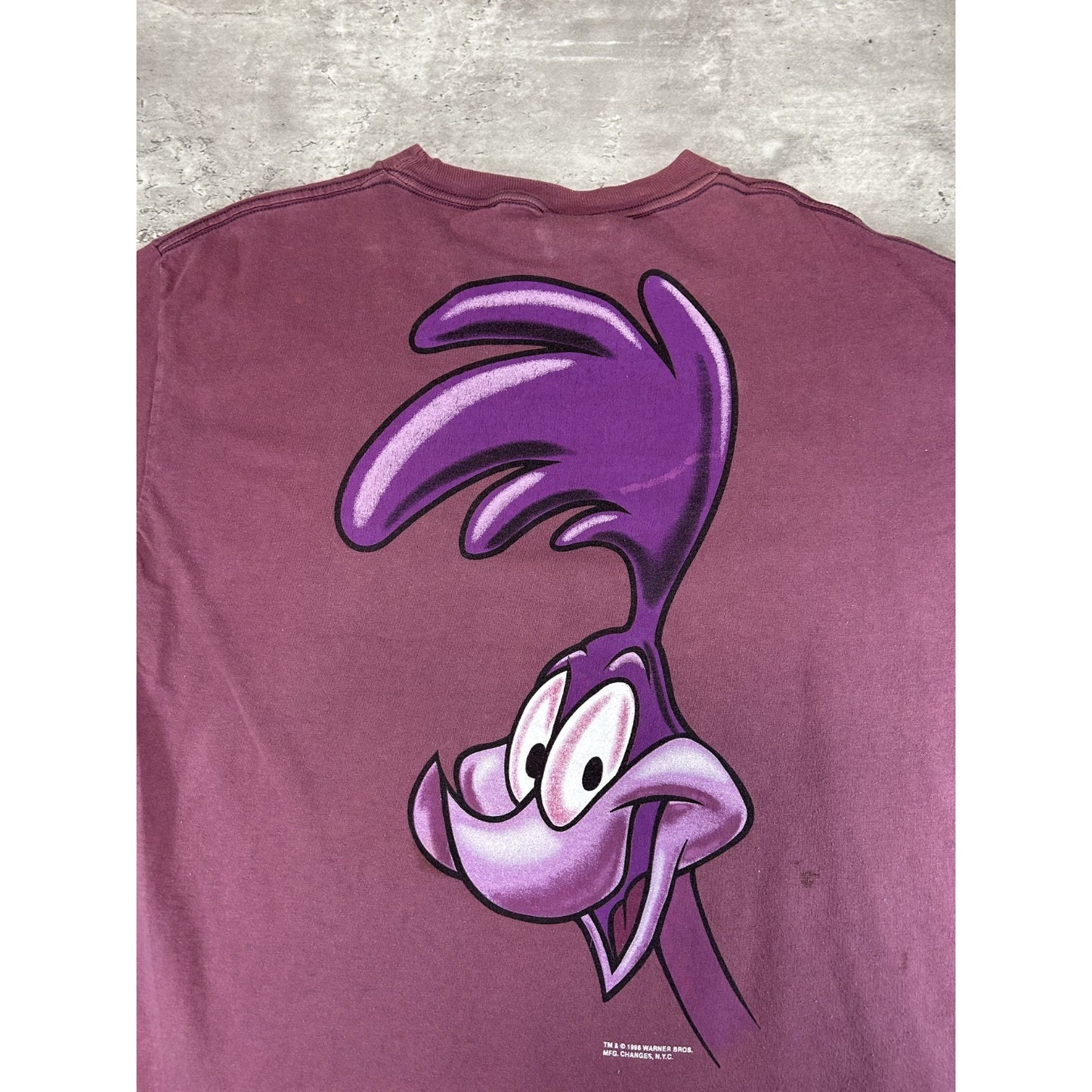 Vintage 90s Looney Tunes Road Runner Spellout Cartoon Graphic T-Shirt Size Large