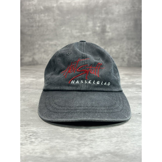 Vintage 90s Hasselblad Hot Stuff Embroidered Spellout Camera Strapback Hat OSFA
