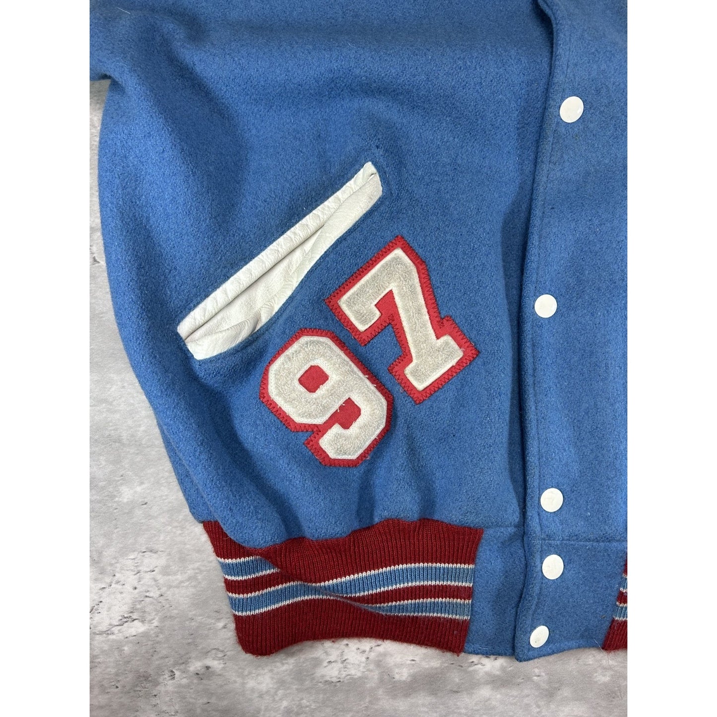 Vintage 80s/90s Eastwood Varsity Embroidered Patches Varsity Jacket Size LT
