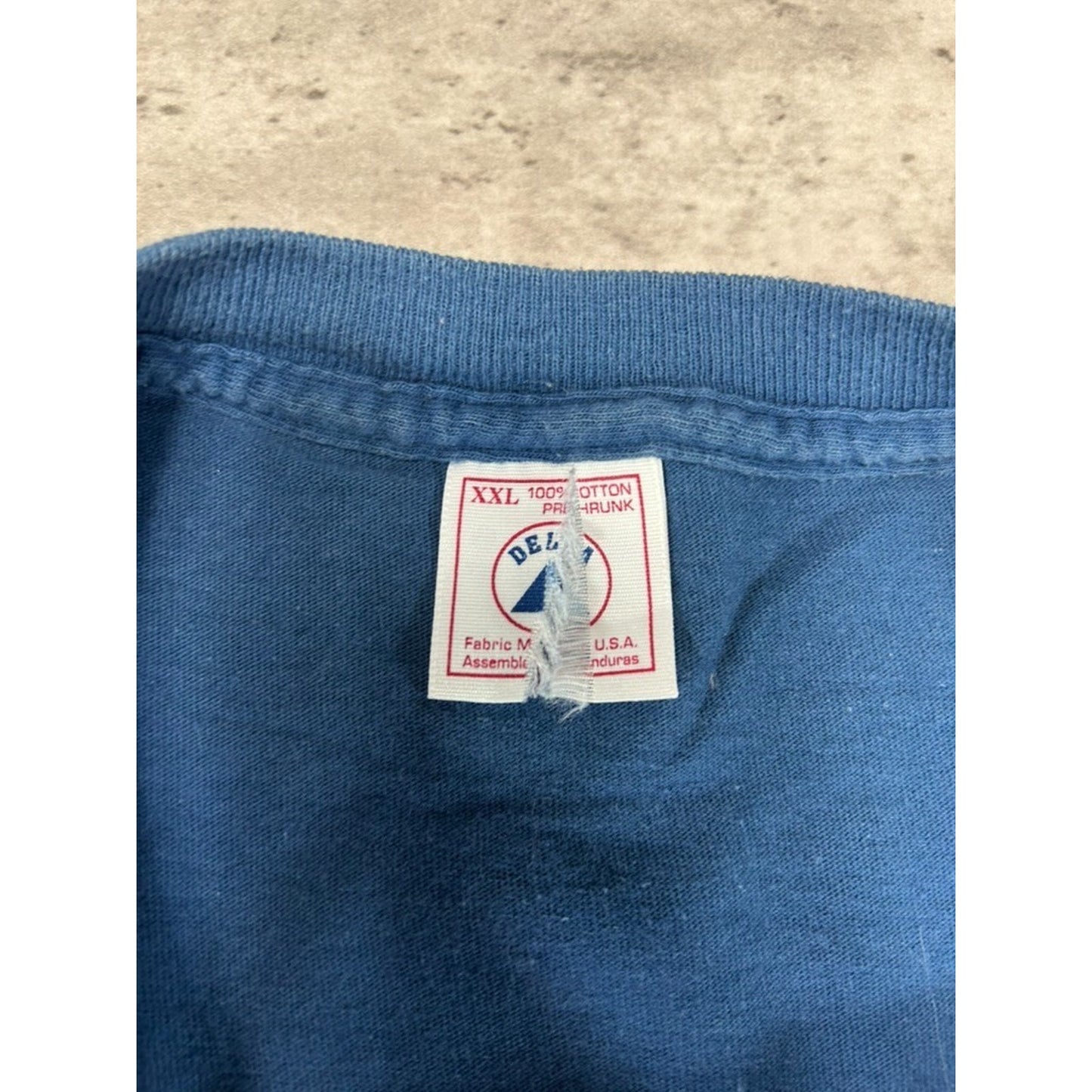 Vintage 90s Distressed Guess USA Graphic Logo T-Shirt Size 2XL Blue