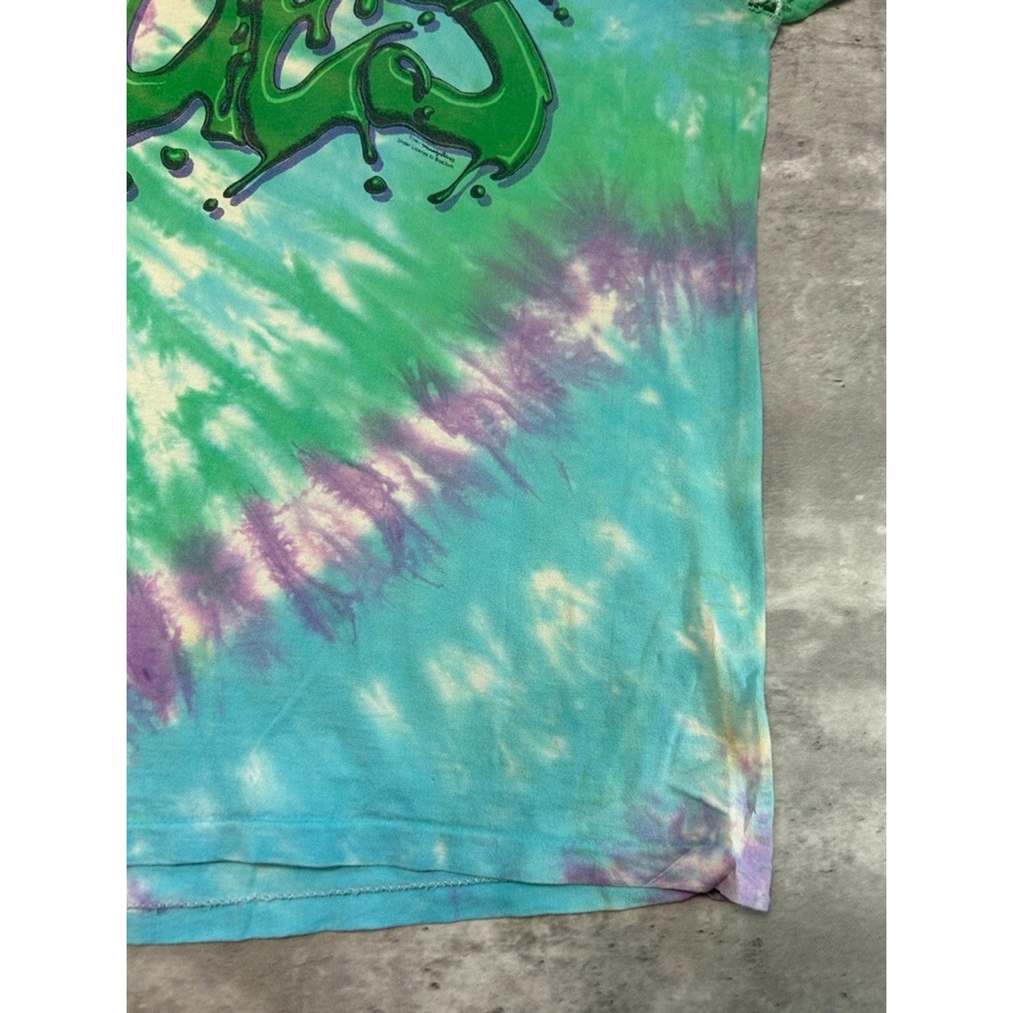 Vintage 1991 Moody Blues Tye Dye Rock Music Graffiti Spellout T-Shirt Size XL