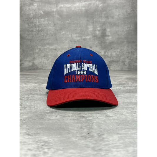 Vintage 1998 Fresno State NCAA Softball National Champs Snapback Hat OSFA