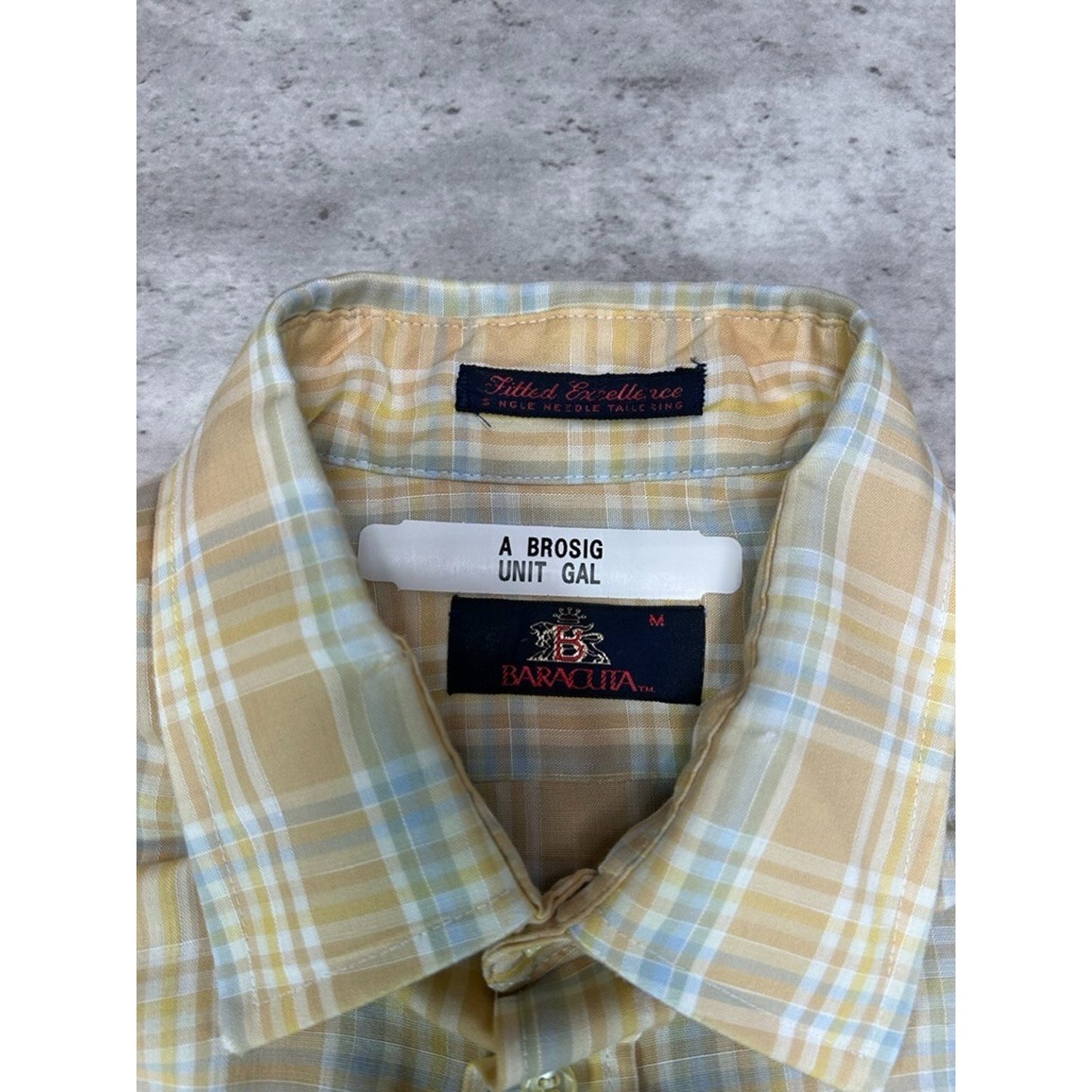 Vintage 90s Baracuta Single Pocket Plaid Reworked Cropped Button Up Shirt Sz Med