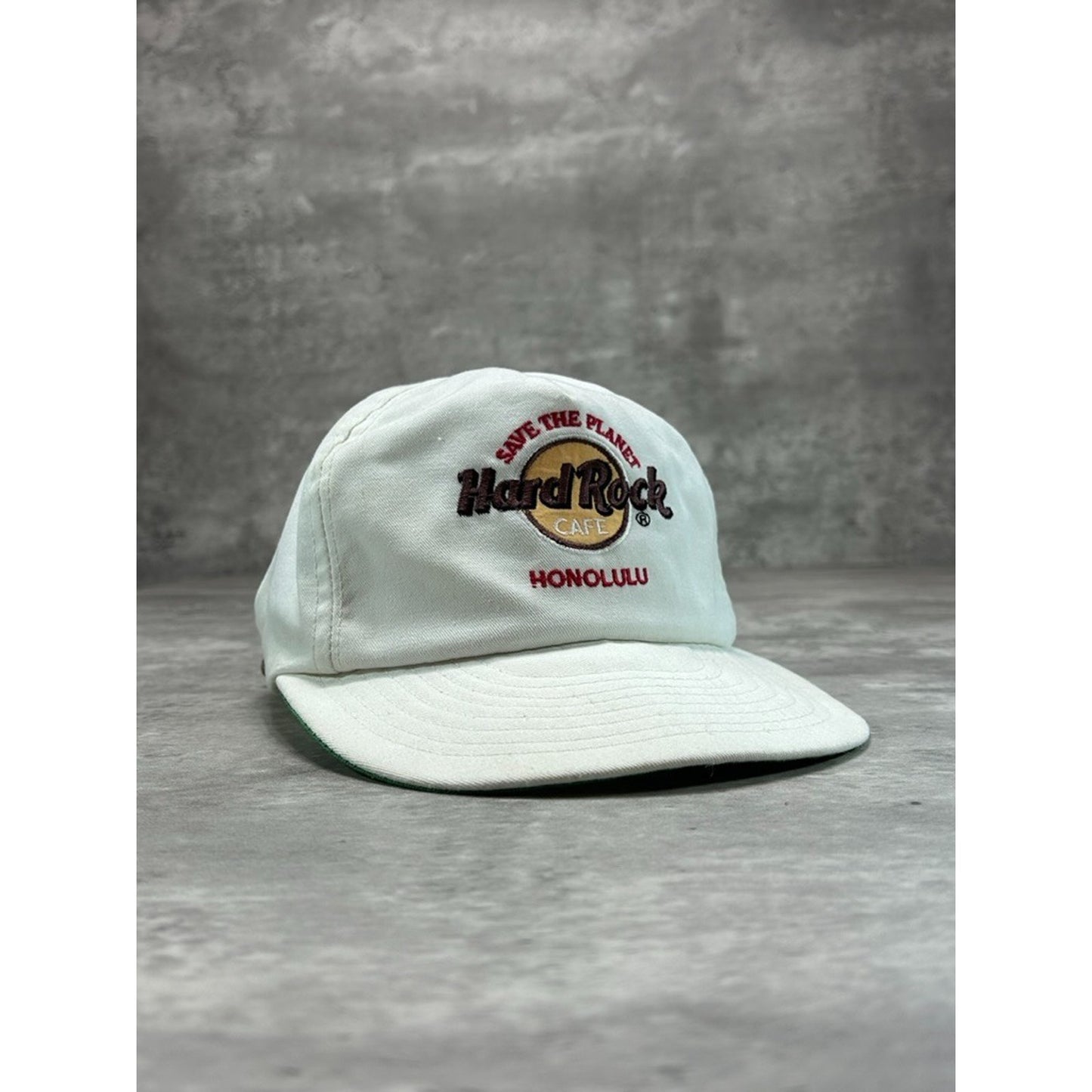 Vintage 90s Hard Rock Cafe Honolulu Embroidered Spellout Strapback Hat OSFA
