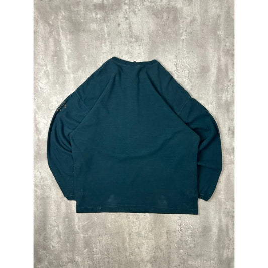 Vintage Harley Davidson Embroidered 1/4 Button Long Sleeve T-Shirt Size XL