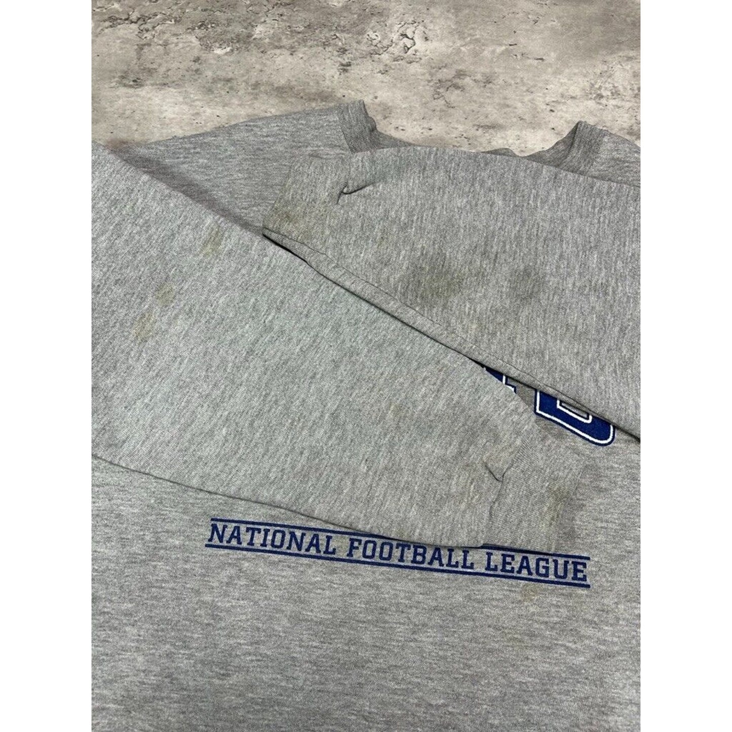 Indianapolis Colts NFL Graphic Spell Out Crewneck Sweatshirt Size Large Gray