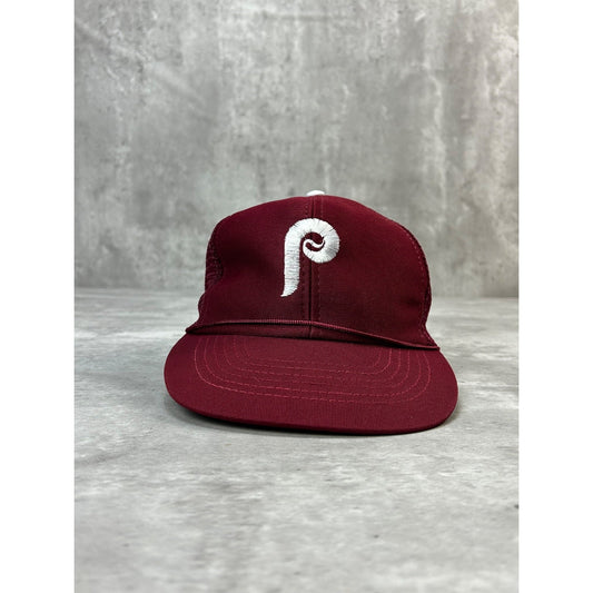 Vintage 80s Philadelphia Phillies MLB Embroidered Logo Trucker Snapback Hat OSFA
