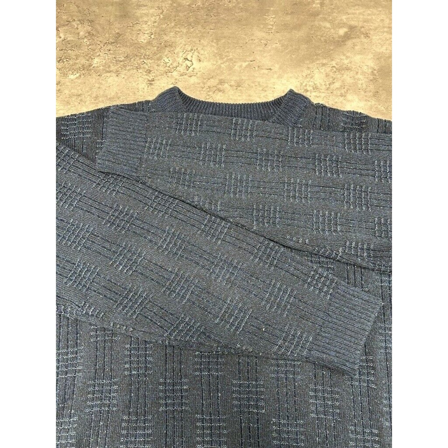 Vintage 90s Van Heusen Texture Pattern Pullover Knit Sweater Size Medium