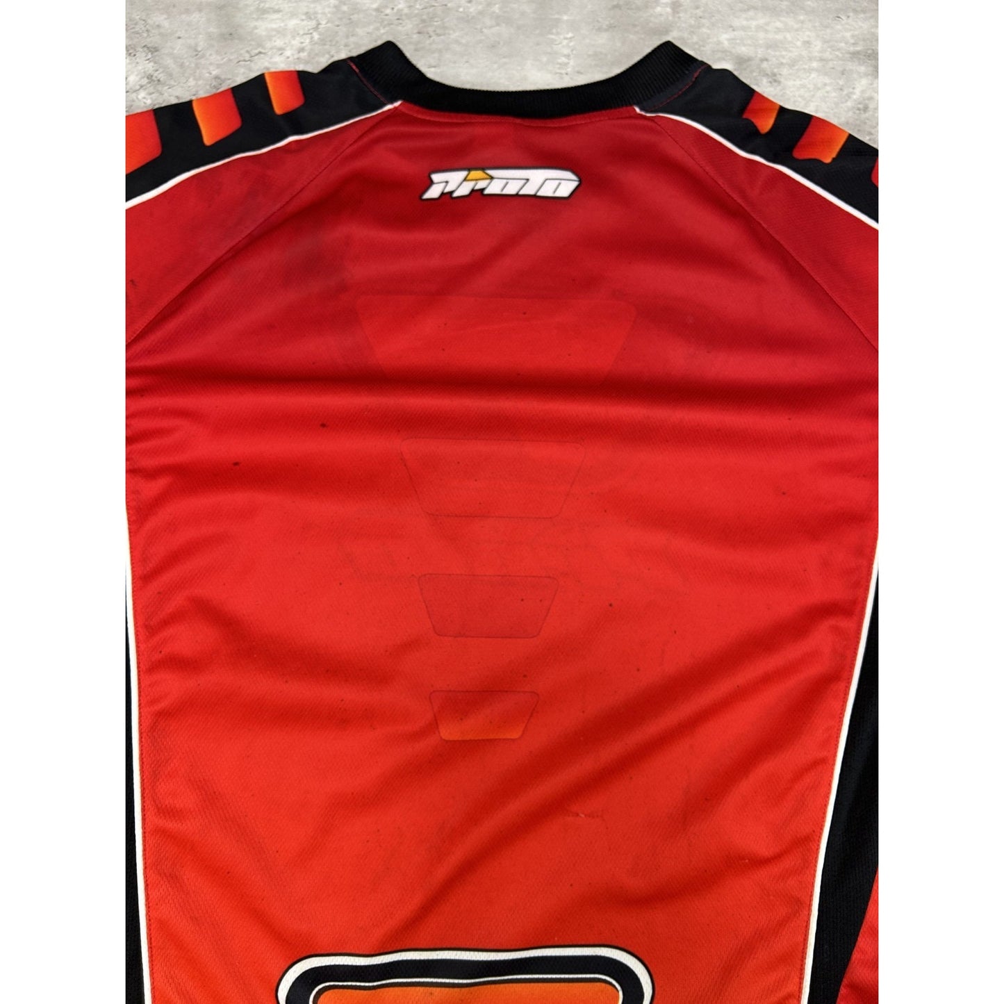 Vintage Proto Gradient Spellout Graphic Long Sleeve Motocross Jersey Size Large