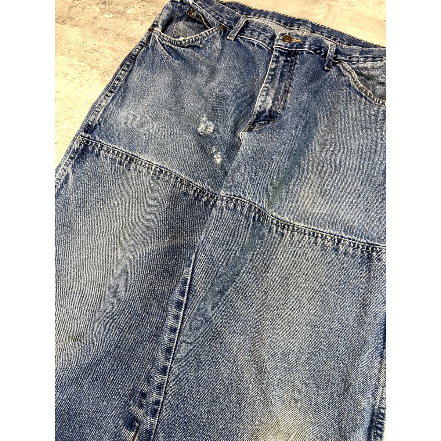 Vintage Dickies Dark Wash Denim Work Wear Five Pocket Double Knee Pants Size 36W