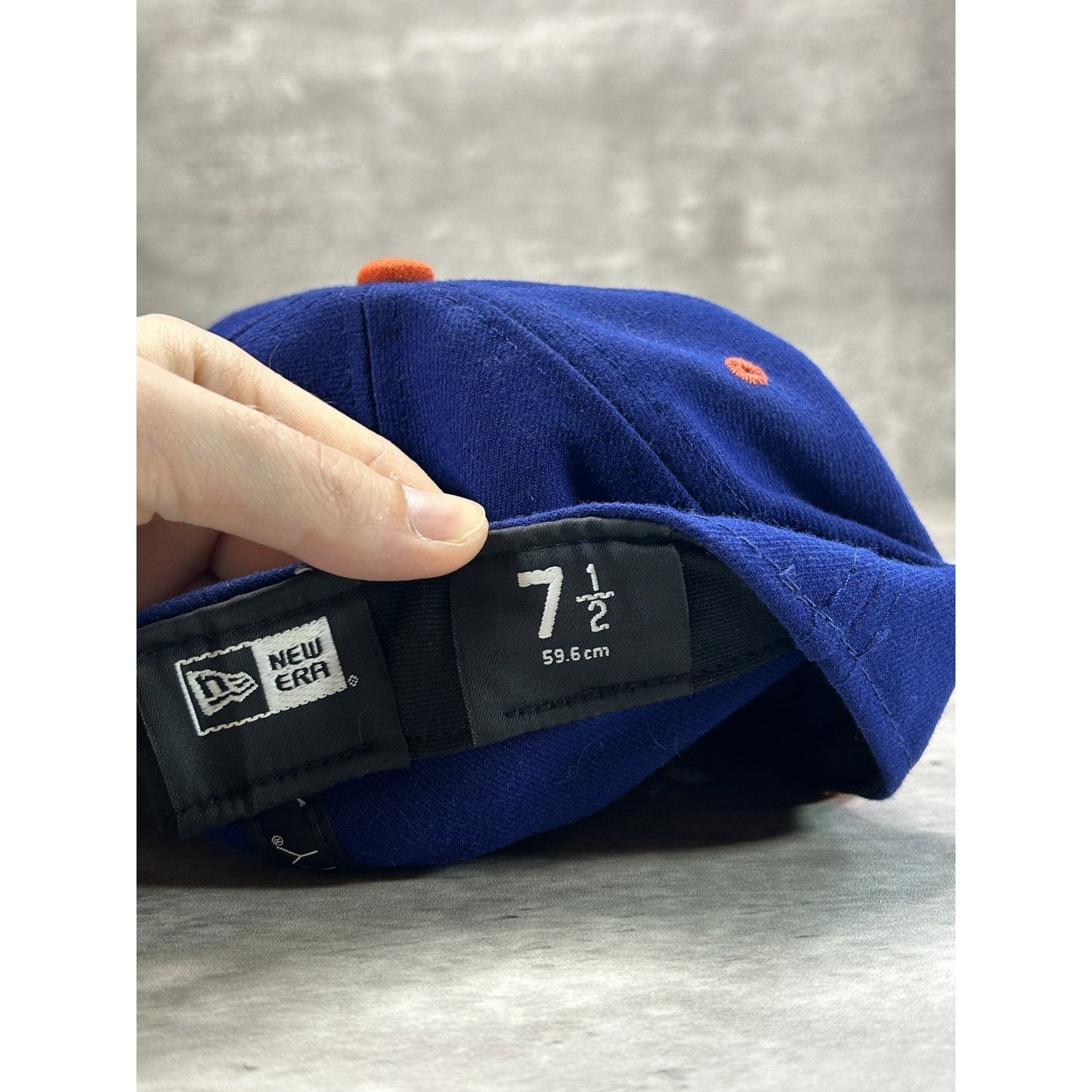 Midland Rockhounds MiLB Embroidered Logo Baseball Fitted Hat 7 1/2 Blue/Orange