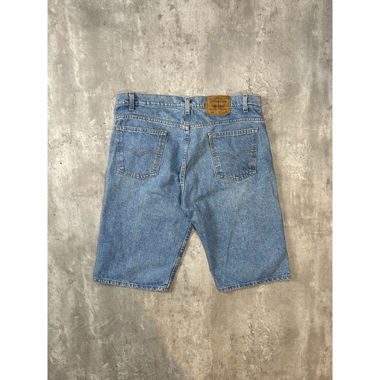 Vintage 90s Levis 505 Red Tab Light Wash Denim Shorts Size 38