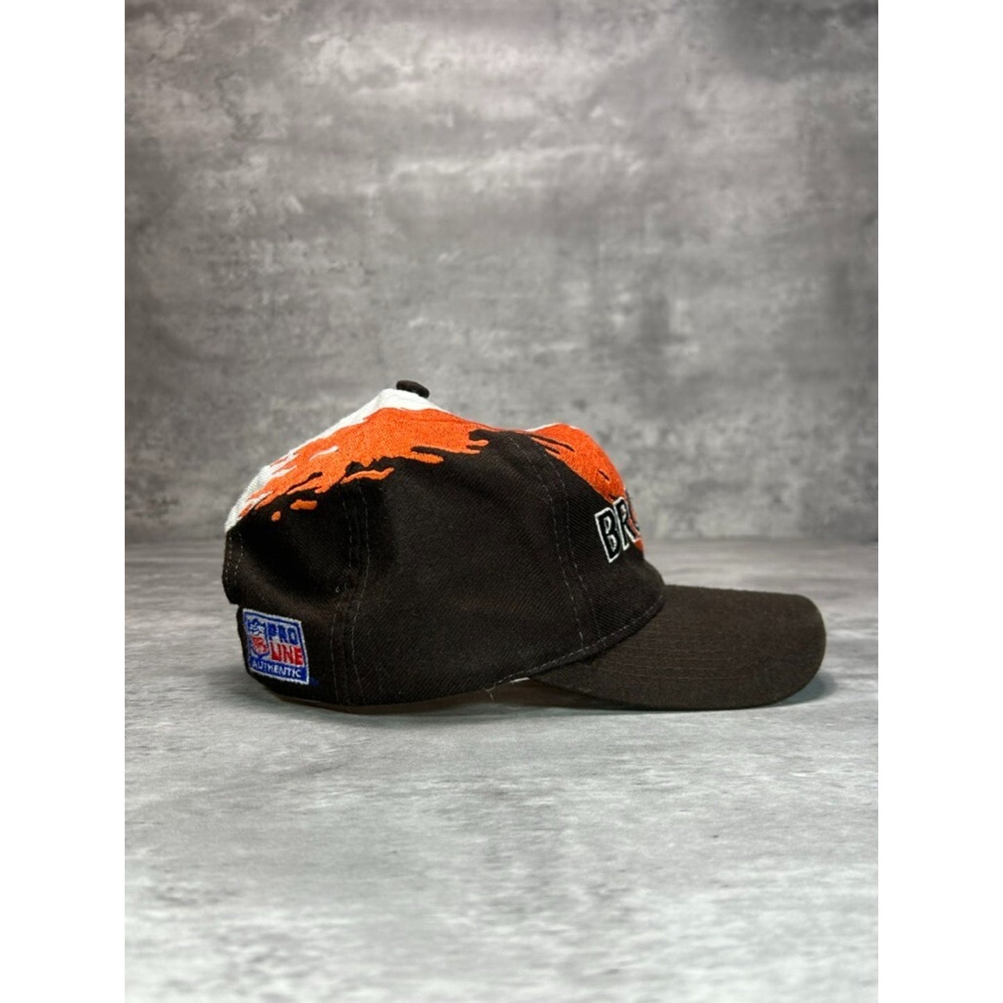 Vintage 90s Cleveland Browns NFL Logo Athletics Splash Snapback Hat OSFA