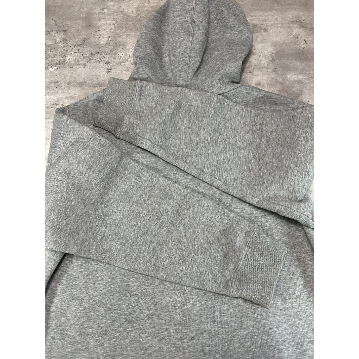 Vintage Nike Embroidered Big Swoosh Pullover Hooded Sweatshirt Size Medium Gray