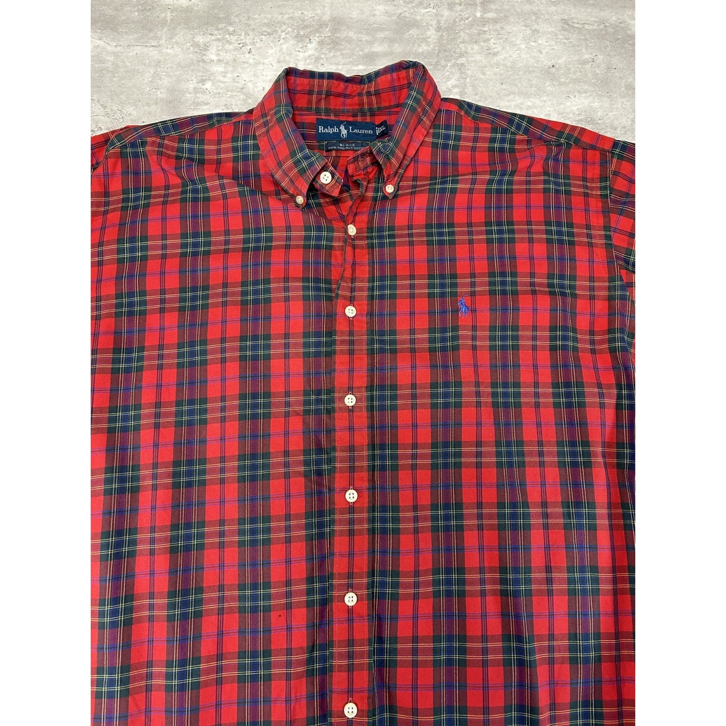 Vintage Polo Ralph Lauren Plaid Print Long Sleeve Button Up Shirt Size XL