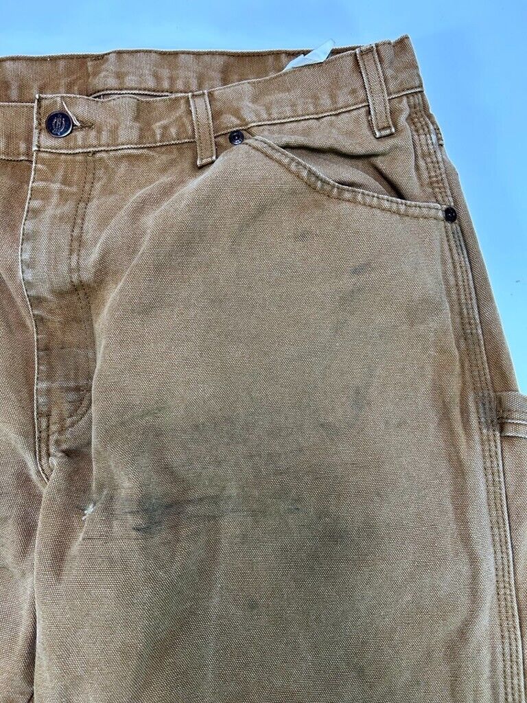 Vintage Dickies Canvas Work Wear Carpenter Pants Size 36W Beige