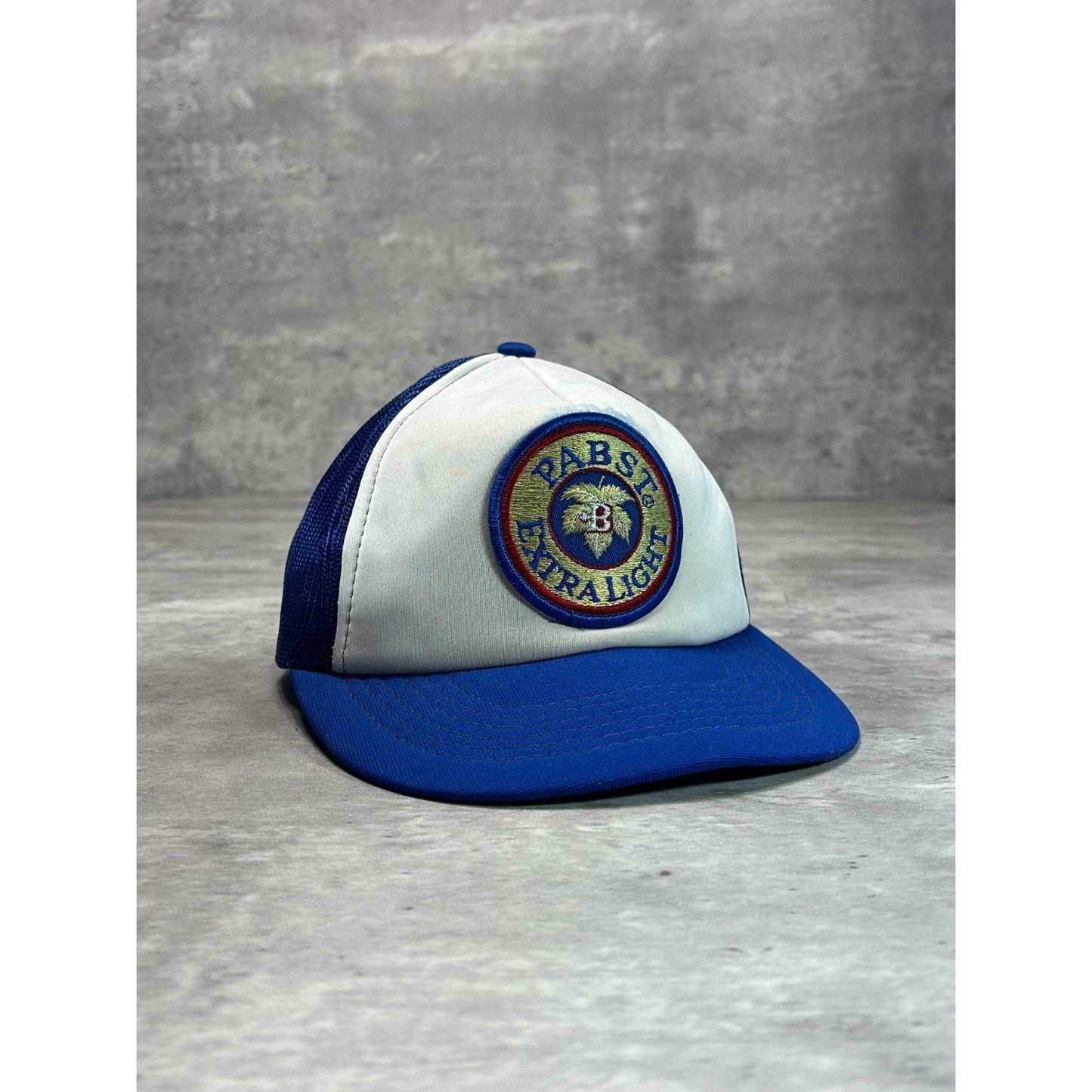 Vintage 80s Pabsts Extra Light Embroidered Patch Trucker Snapback Hat OSFA