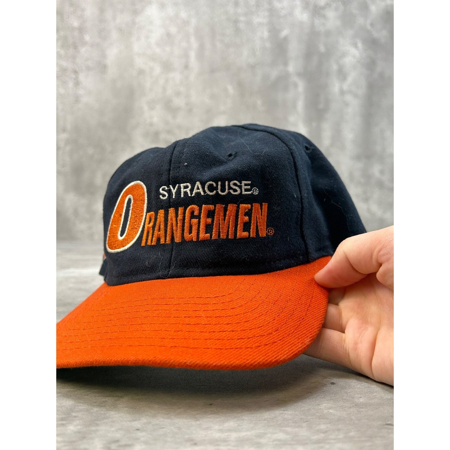 Vintage 90s Syracuse Orangemen NCAA Embroidered Spellout Snapback Hat OSFA