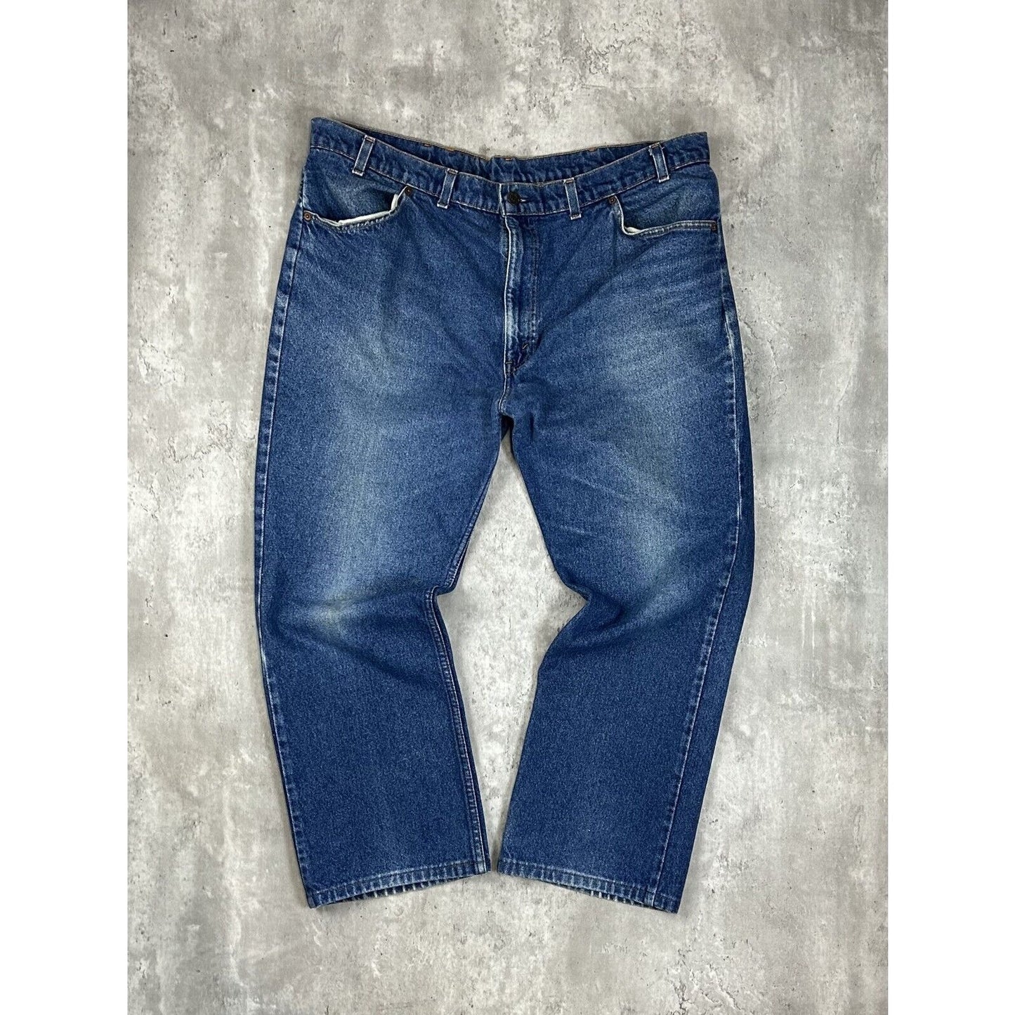 Vintage 90s Levis Orange Tab Dark Wash Wide Leg Denim Pants Size 42 Blue
