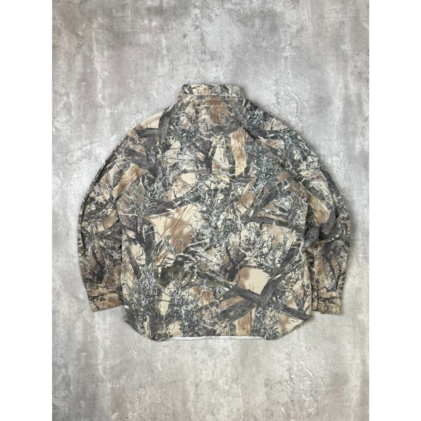 Vintage True Timber Hunting Camo Long Sleeve Button Up Shirt Size XL