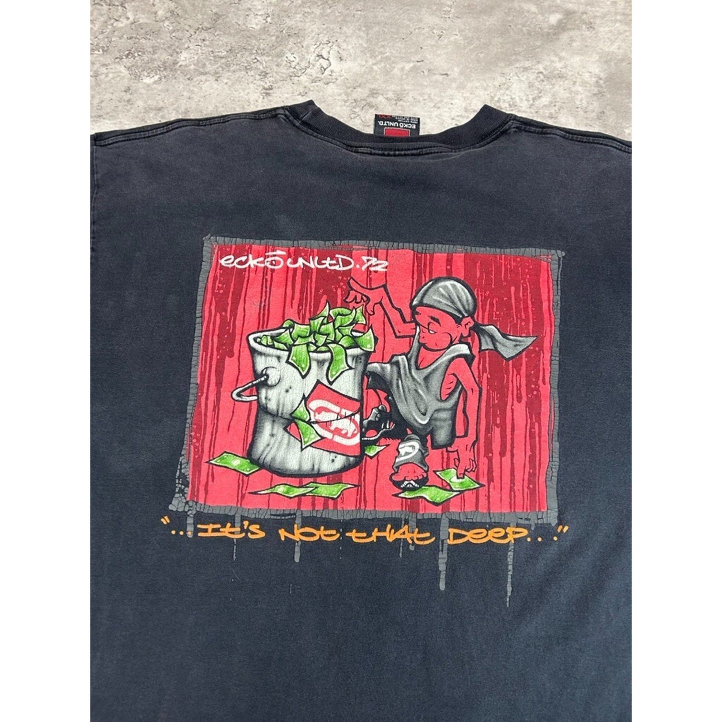 Vintage Y2K Ecko Unlimited Its Not That Deep Graffiti Graphic T-Shirt Size XXL