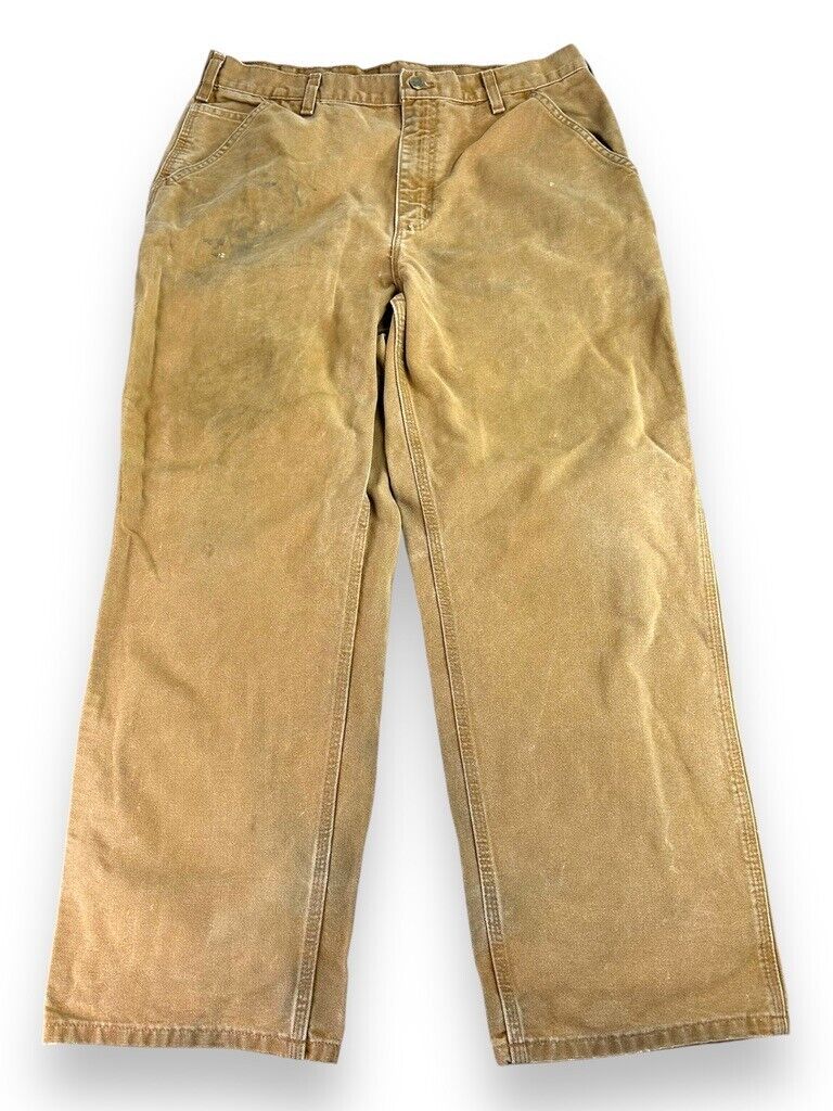 Vintage Carhartt Canvas Work Wear Carpenter Pants Size 34W Beige