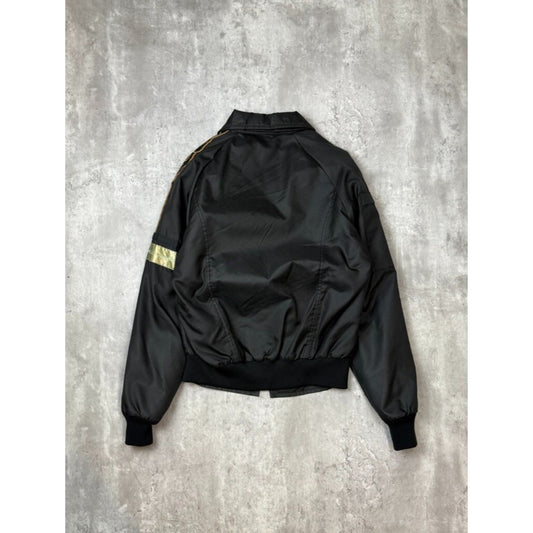 Vintage 1970s Hondaline Racing Nylon Bomber Jacket Size Medium Black