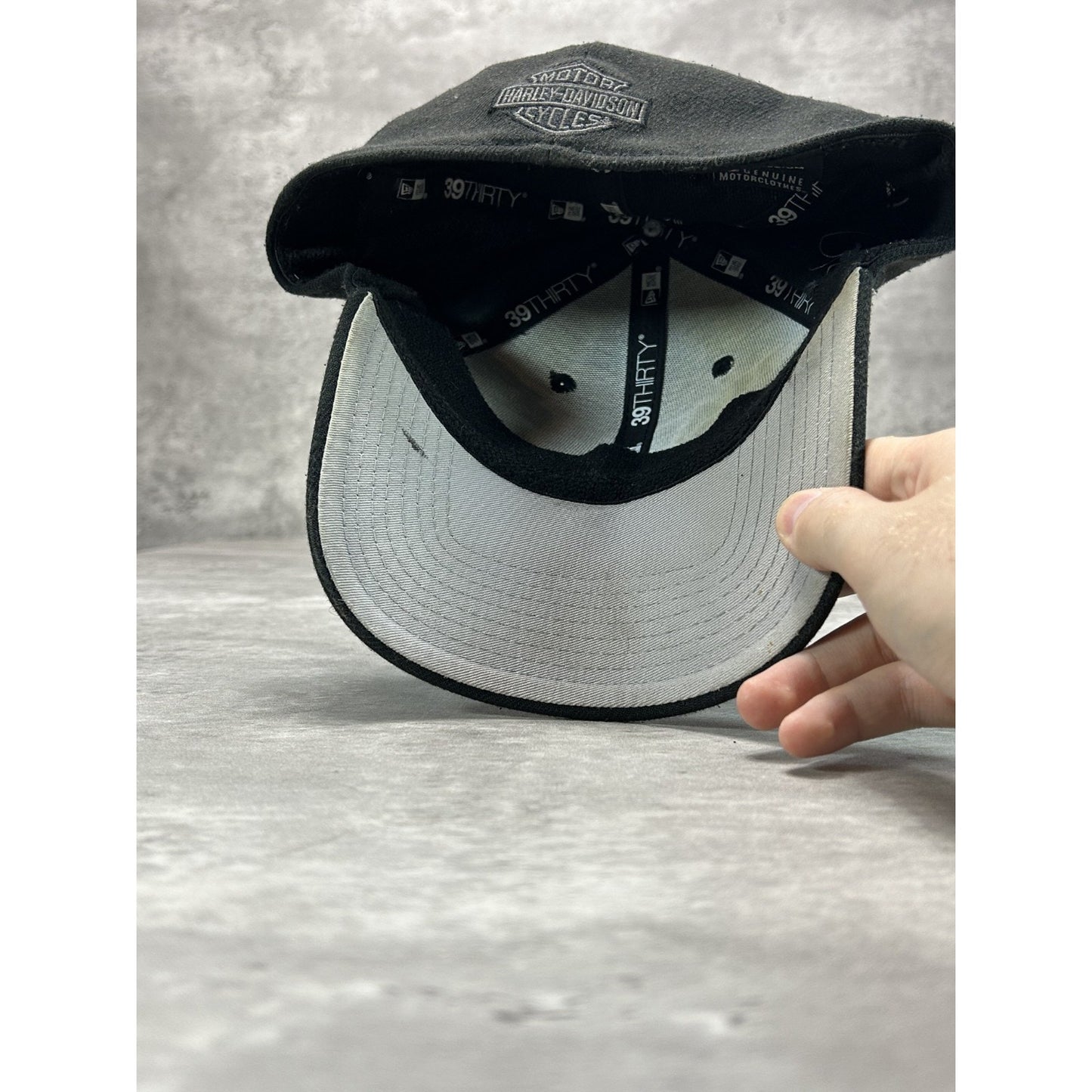 Vintage Harley Davidson Motorcycles Embroidered Spellout Fitted Hat S/M