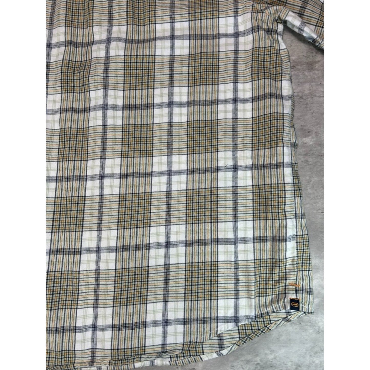Vintage Y2K Ecko Unltd Plaid Single Pocket Short Sleeve Button Up Shirt Medium