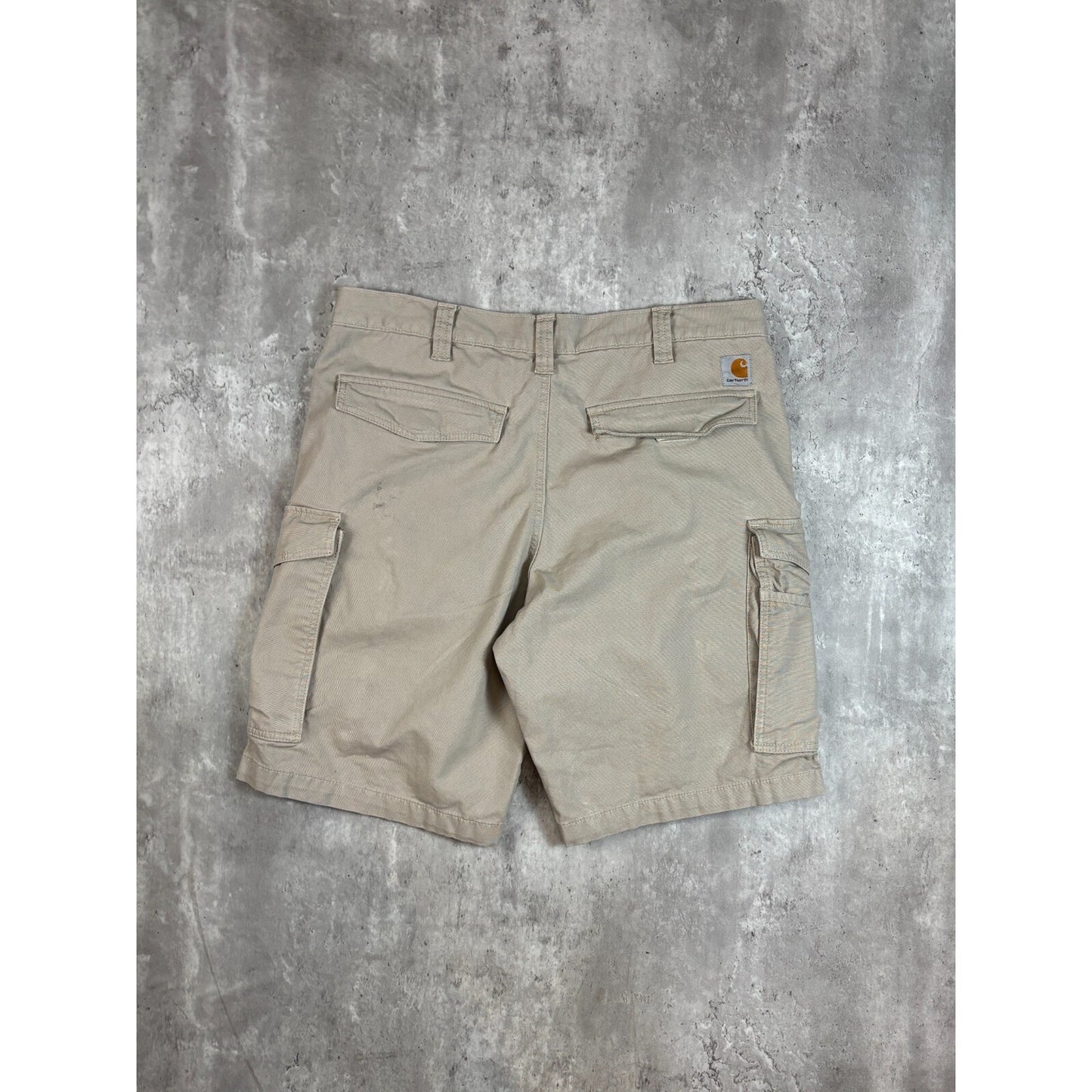 Carhartt Relaxed Fit Canvas Workwear Cargo Shorts Size 36 Beige