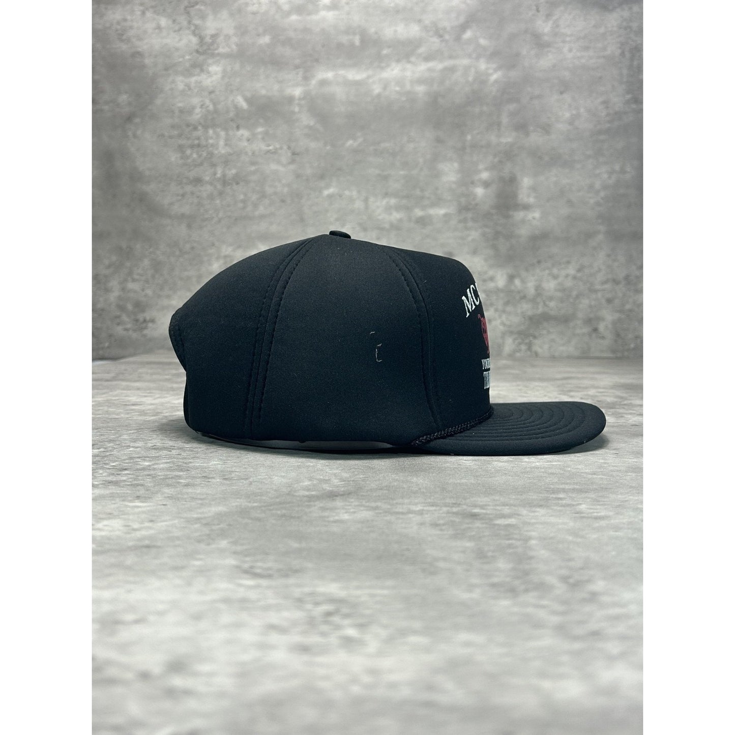 Vintage 90s McGuires Lawnmowers Graphic Spellout Snapback Hat OSFA