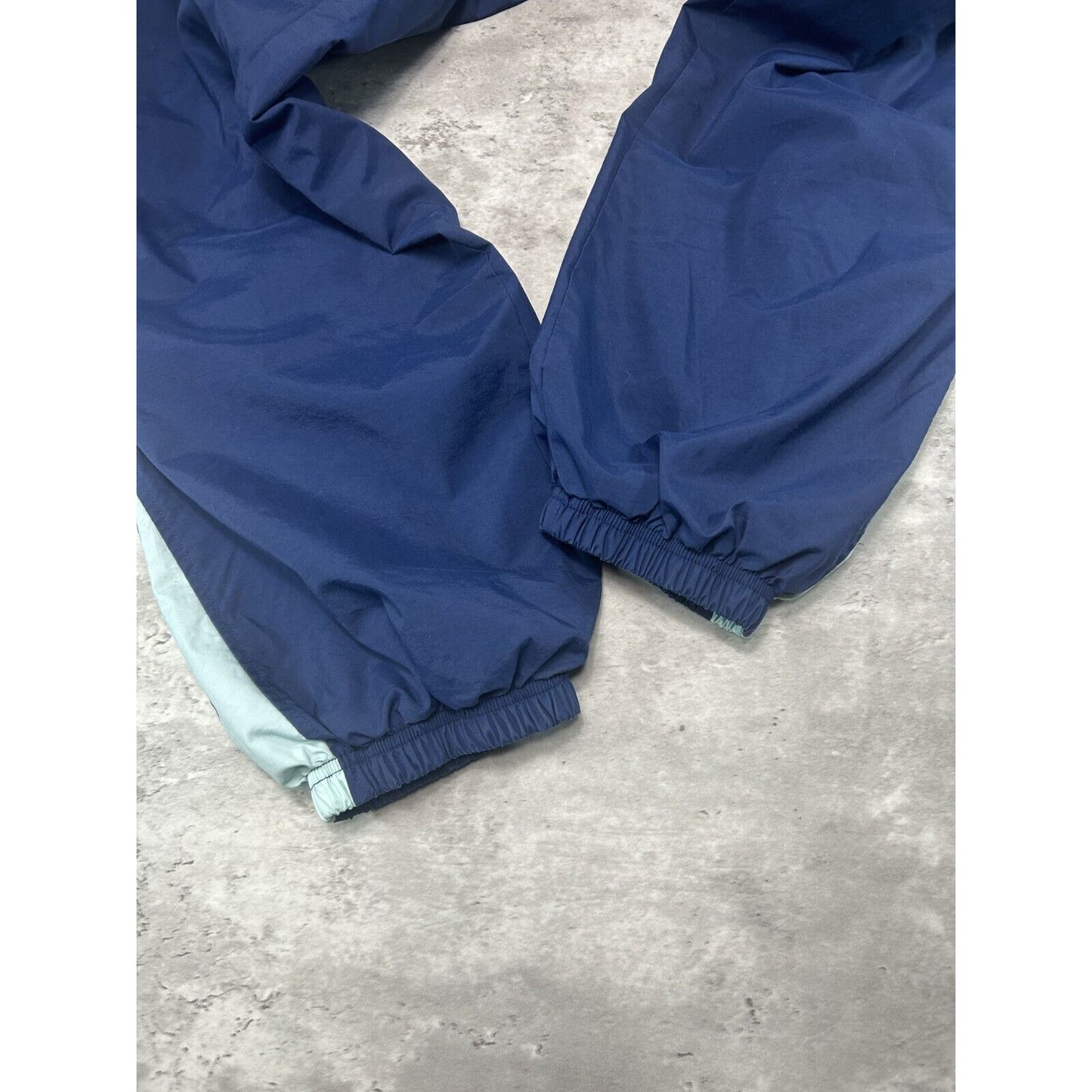 Vintage Y2K Nike Two Tone Embroidered Swoosh Nylon Track Pants Size XL Blue