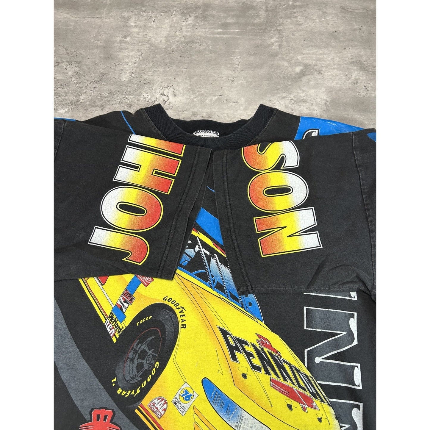 VTG 90s Johnny Benson #30 Pennzoil Racing Nascar All Over Print T-Shirt Size XL