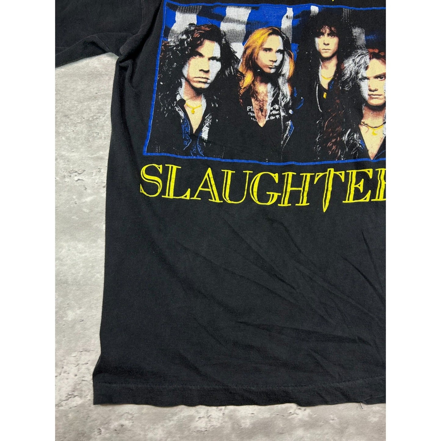Vintage 1990 Slaughter Stick It To Ya Tour Rock Music Band T-Shirt Size Large