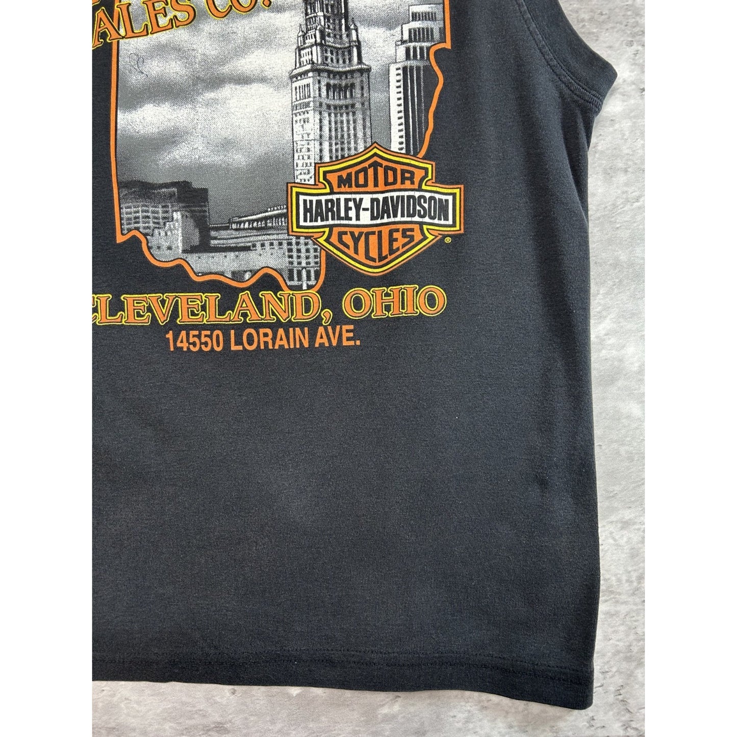 Vintage 2004 Harley Davidson Graphic Spellout Sleeveless T-Shirt Size Medium