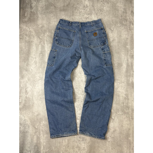 Vintage Carhartt Medium Wash Denim Workwear Pants Size 33