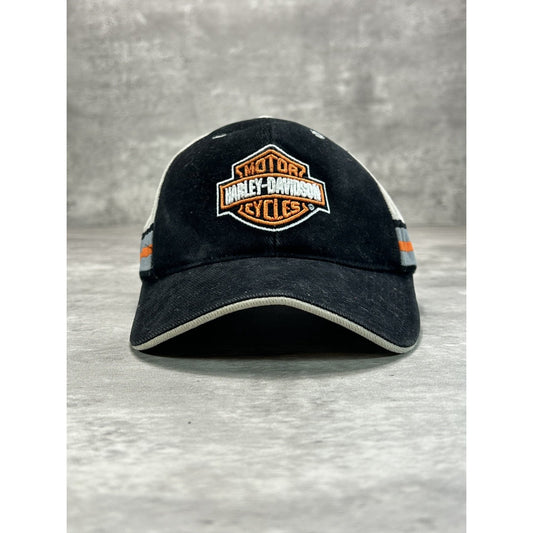 Vintage Harley Davidson Motorcycles Embroidered Logo Trucker Strapback Hat OSFA