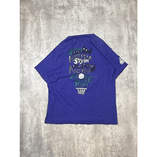 Vintage 90s Above The Rim Slammin Jammin Basketball Slogan T-Shirt Size Large
