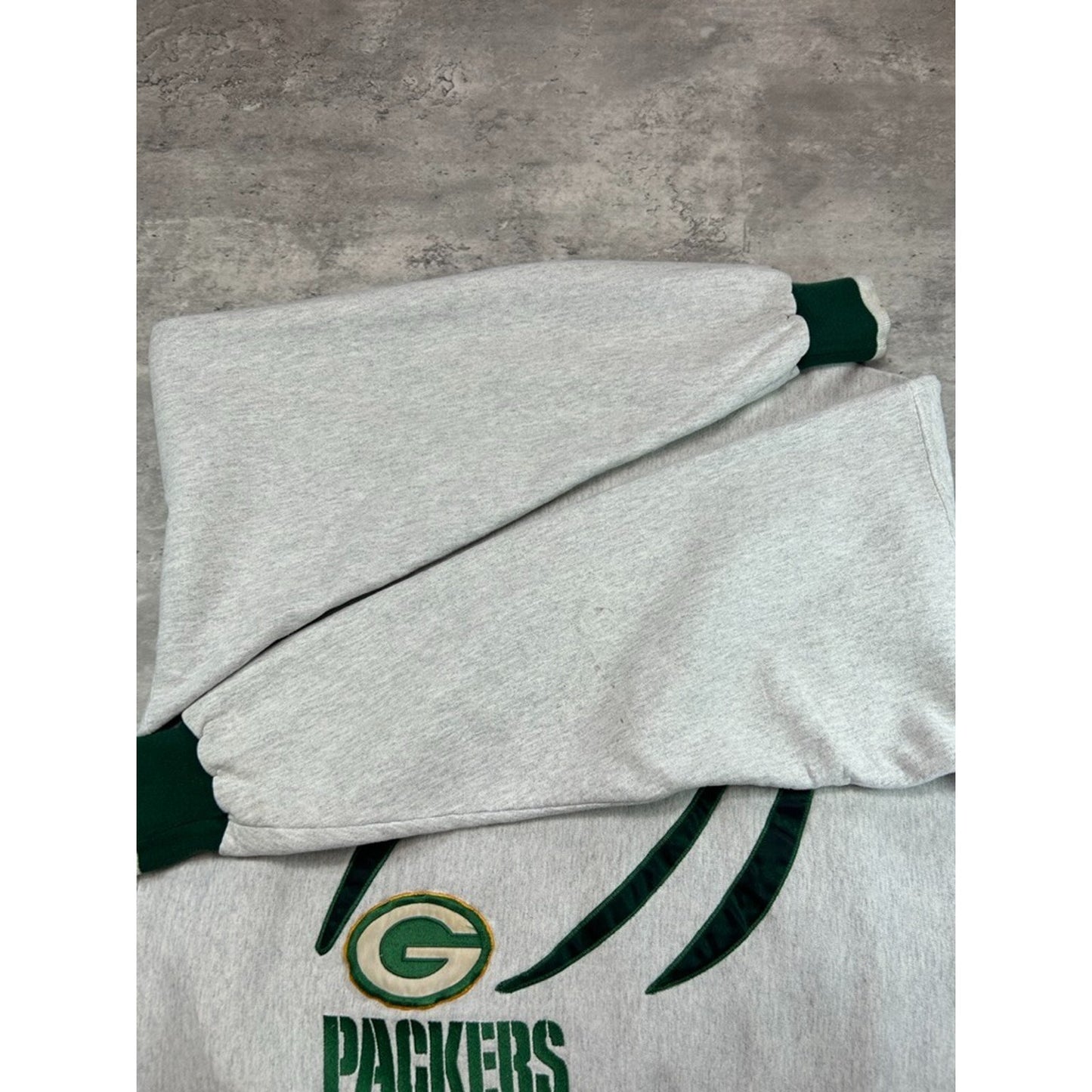 Vintage 90s Green Bay Packers NFL Embroidered Football Sweatshirt Size XXL Gray