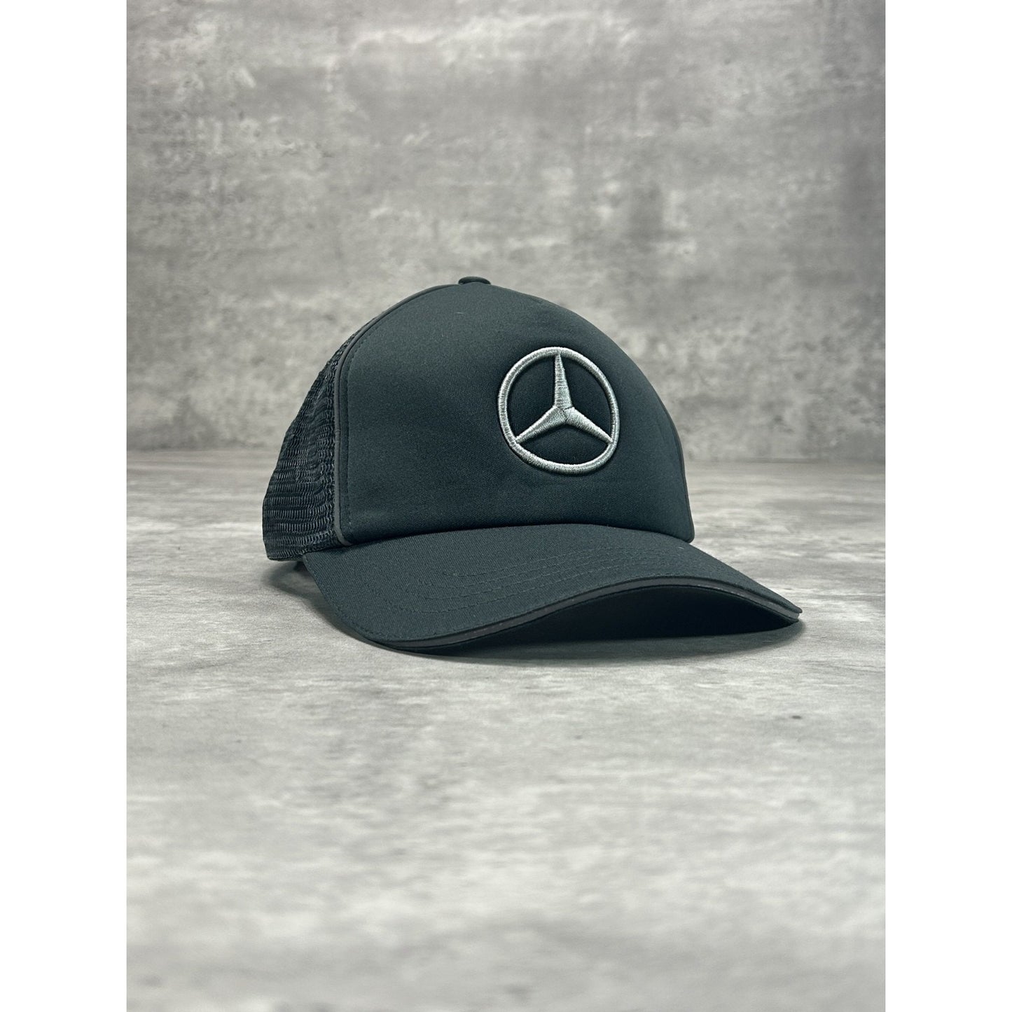 Vintage Mercedes Benz Embroidered Logo Trucker Strapback Hat OSFA