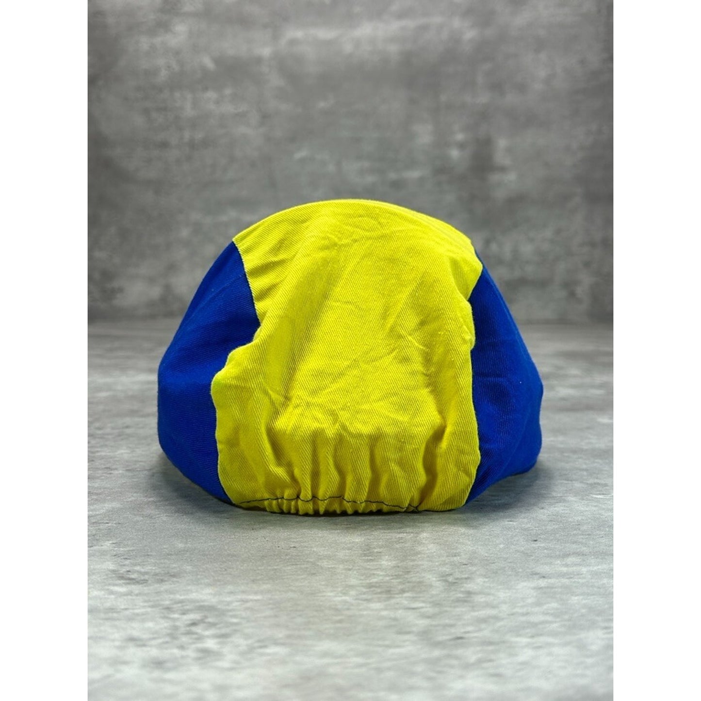 Vintage 90s Guess Waterpro Three Panel Spellout Hat OSFA Yellow/Blue