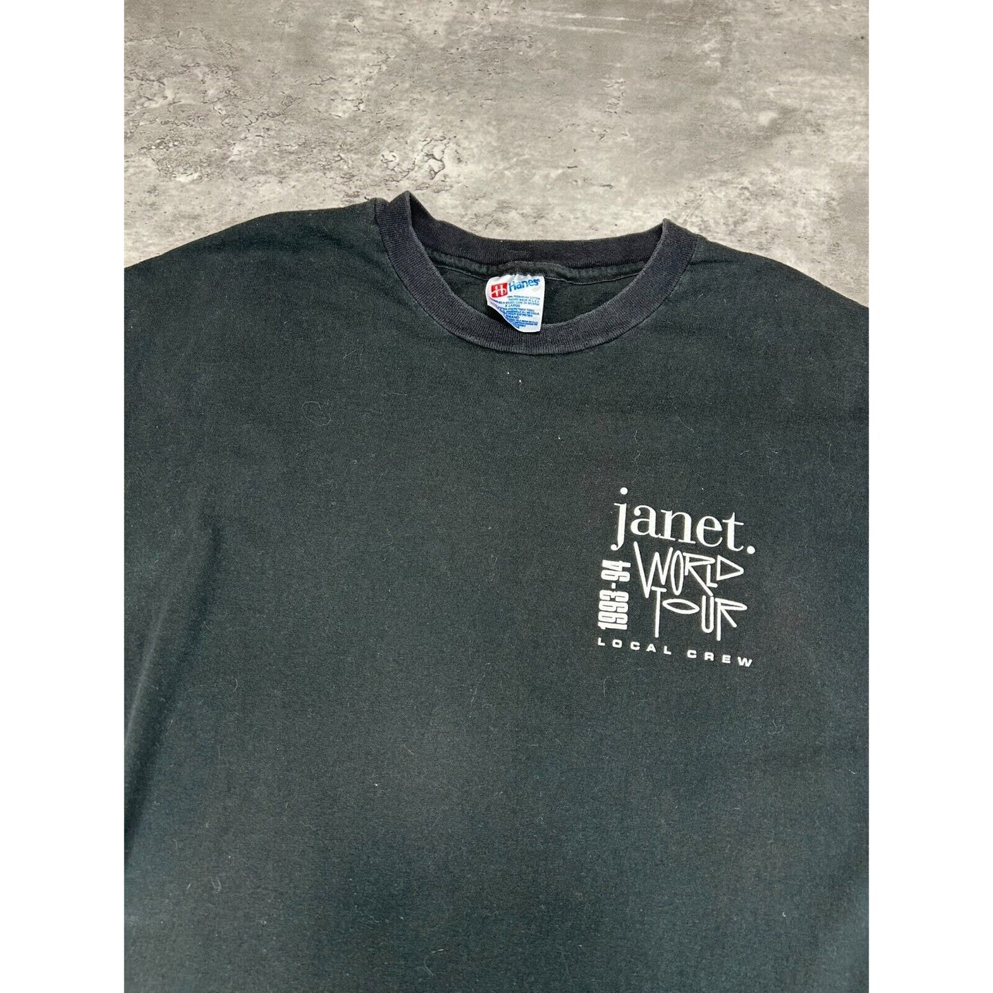 Vintage 1994 Janet Jackson Pop Music World Tour Local Crew T-Shirt Size XL