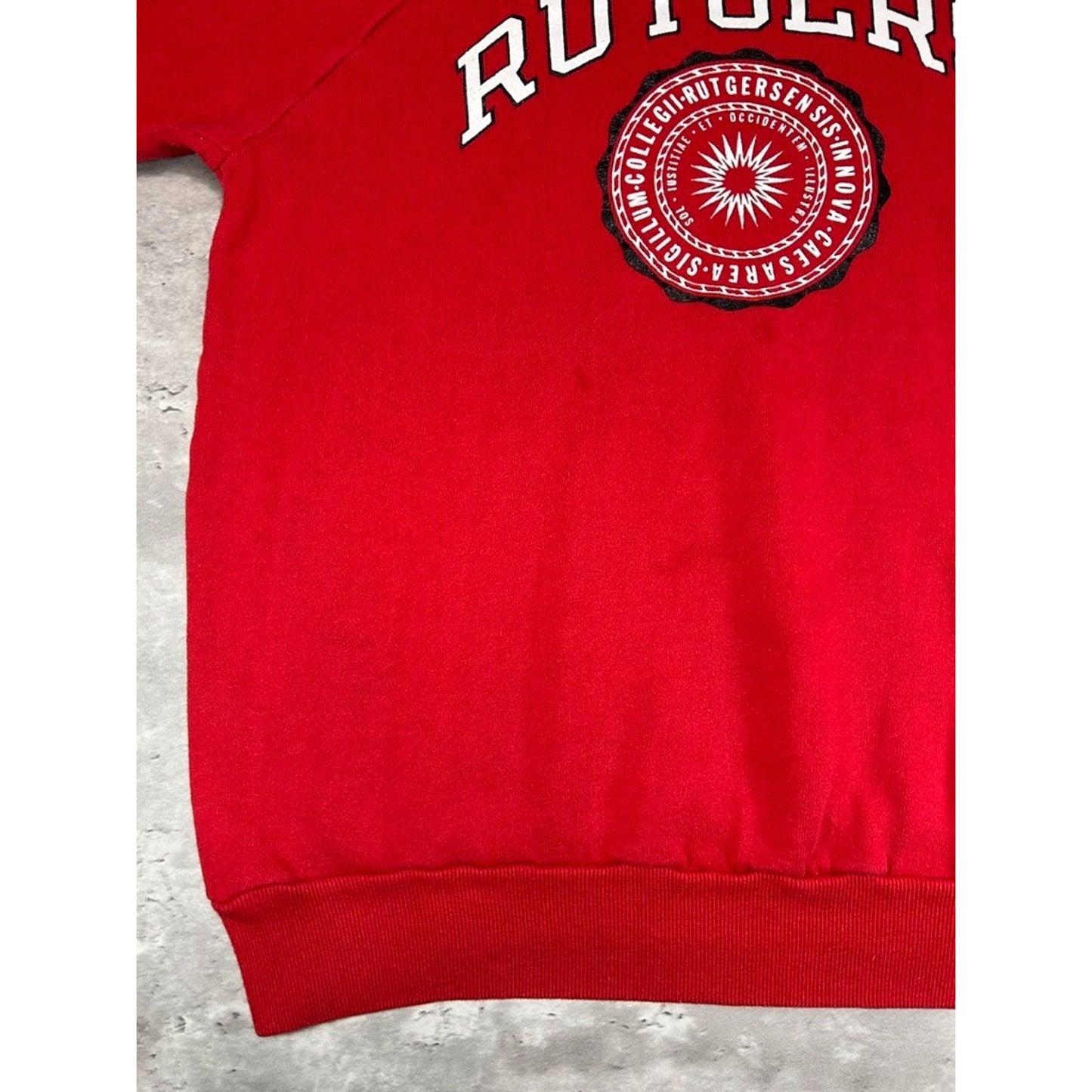 Vintage 1980s Rutgers University NCAA Crest Graphic Champion Sweatshirt Sz Large