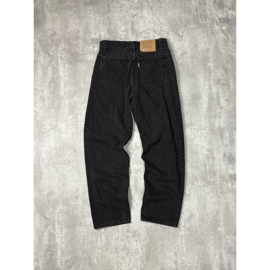 Vintage 90s Levis White Tab Relaxed Fit Straight Leg Black Denim Pants Size 29
