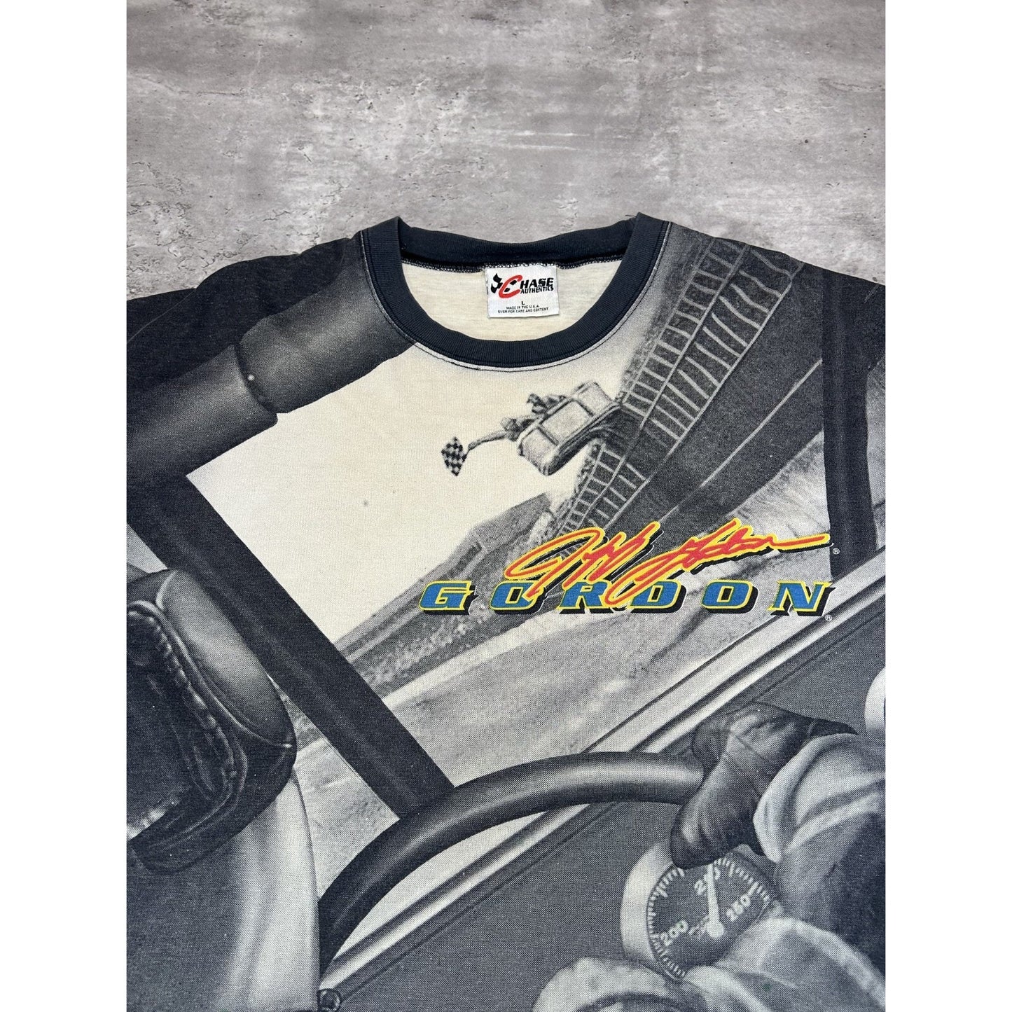 VTG 1998 Jeff Gordon #24 Dupont Racing Nascar All Over Print T-Shirt Size Large