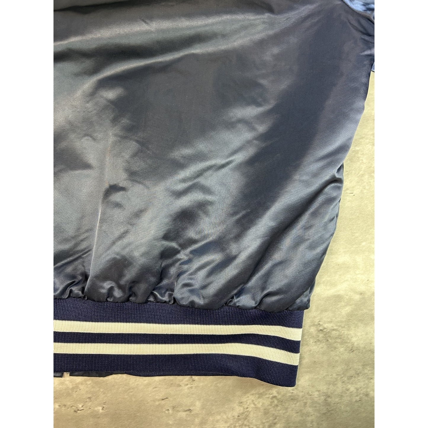 Vintage 90s New York Yankees MLB Embroidered Spellout Satin Bomber Jacket Sz XXL