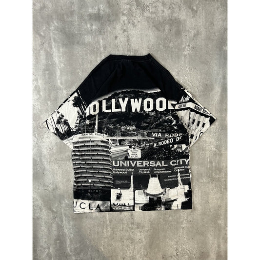 Vintage 1996 Hollywood All Over Print Graphic Destination T-Shirt Size XL